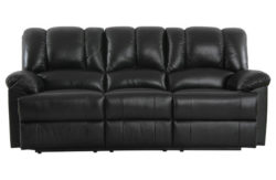 Collection Diego Large Leather/LE Recliner Sofa - Black